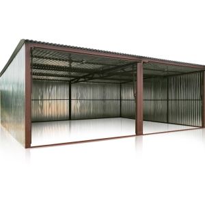 Plechová garáž 6×5 so spádom strechy dozadu