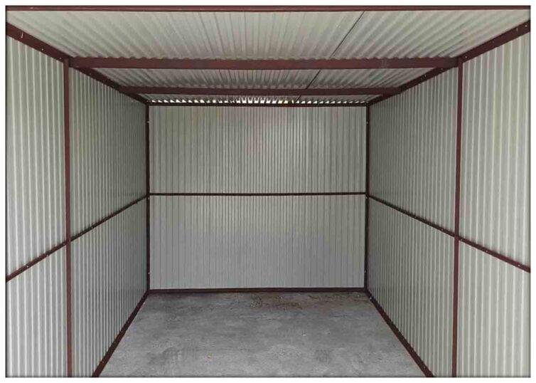 Plechová garáž 2×3 so spádom strechy dozadu