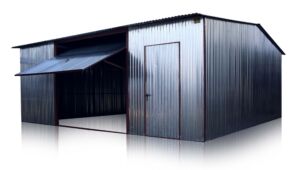 plechová garáž 6x7 sedlová strecha