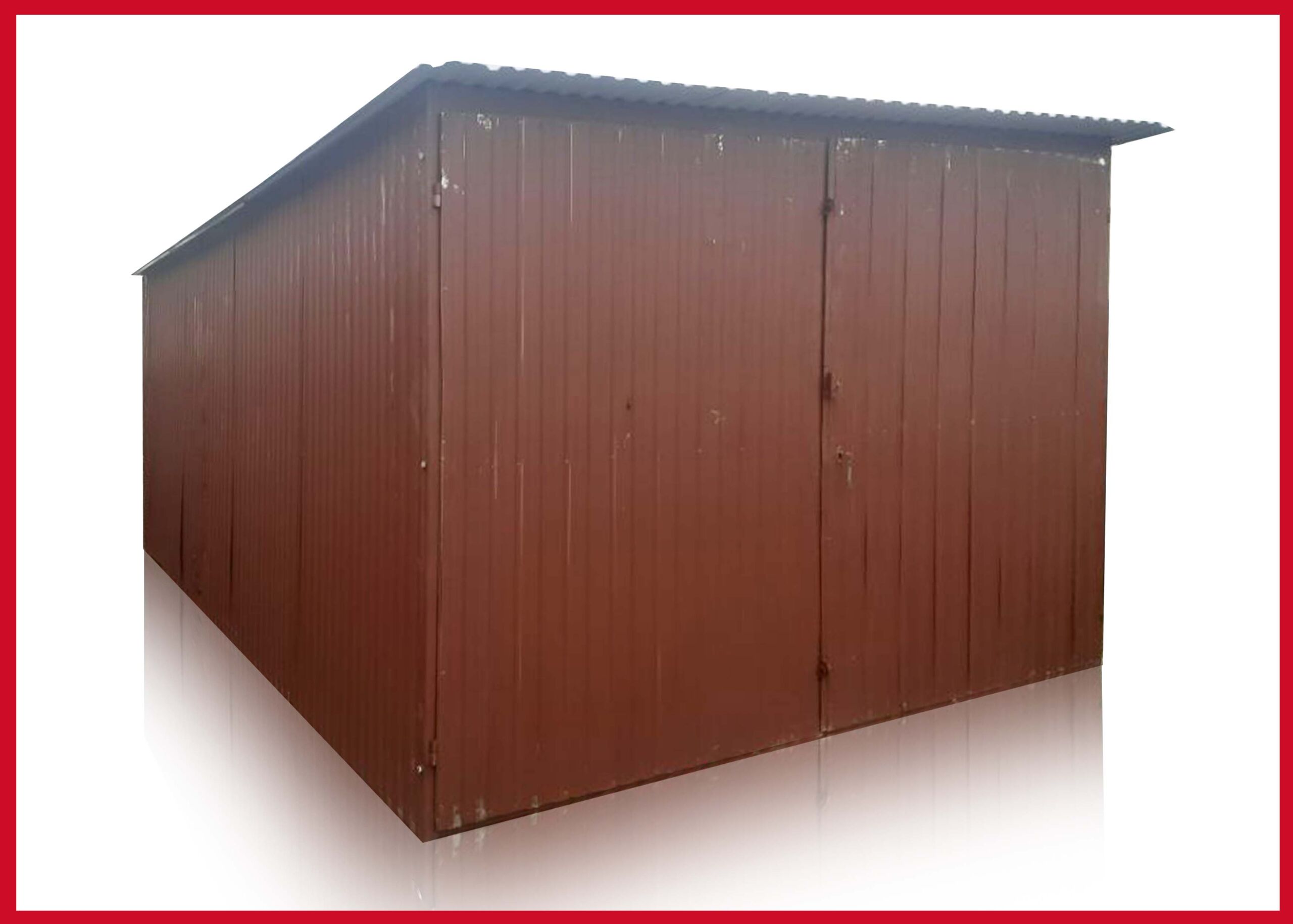 2 AKOSŤ Plechová garáž 3×5, so spádom strechy dozadu: