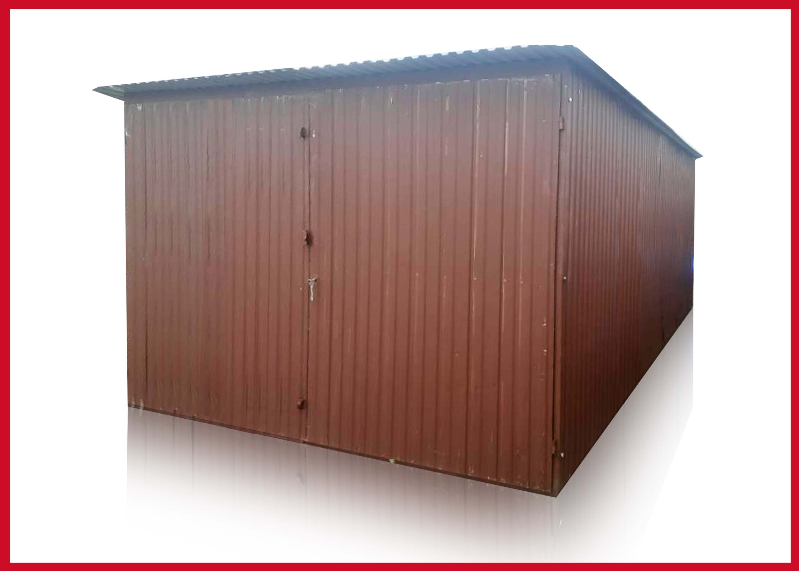 2 AKOSŤ Plechová garáž 3×5, so spádom strechy dozadu: