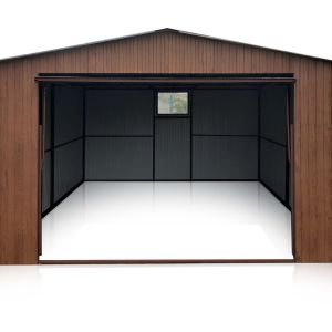 Plechová garáž 4×6 sedlová strecha Orech Mat