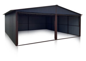 Dvojitá garáž 6x5 / 6x6 m - sedlová strecha - grafit