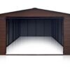 Eurostal - Plechová garáž 4x6m, orech tmavý