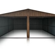 Plechová garáž 6×5m sedlová strecha - tmavý orech - eurostal.sk